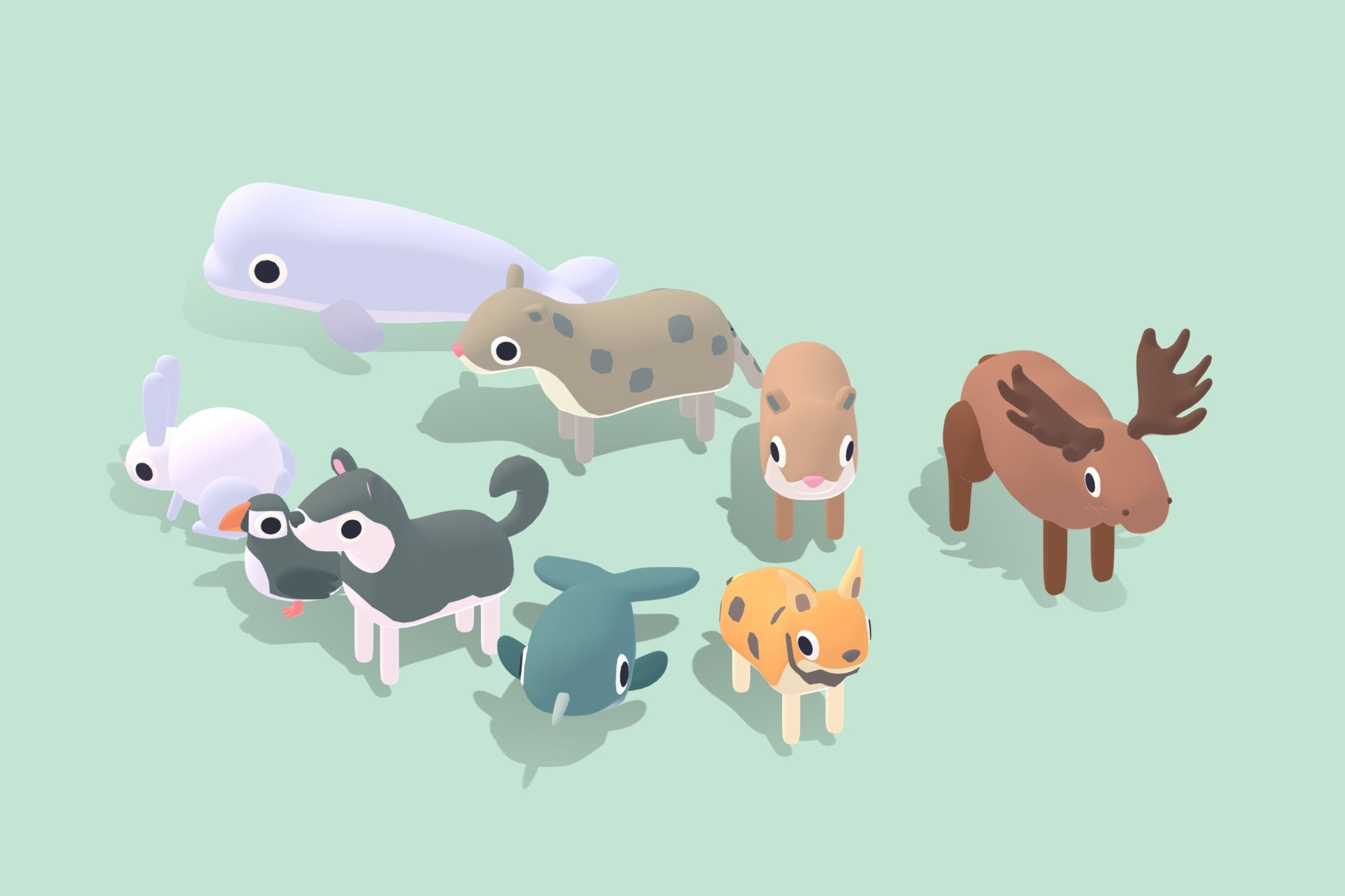 Quirky Series - Arctic Animals Vol 2 Low-poly 3D model_1
