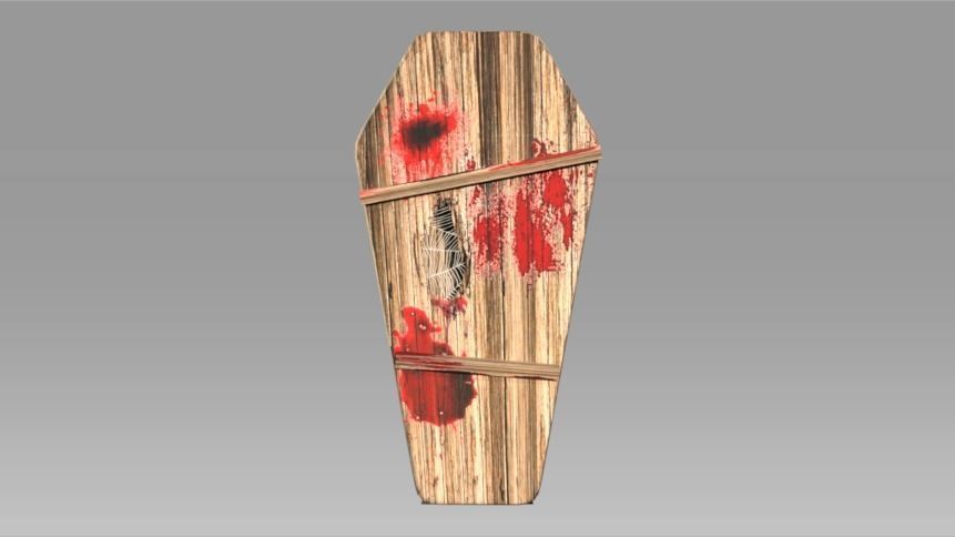 Coffin taiwanese wood carving Low-poly 3D model_5
