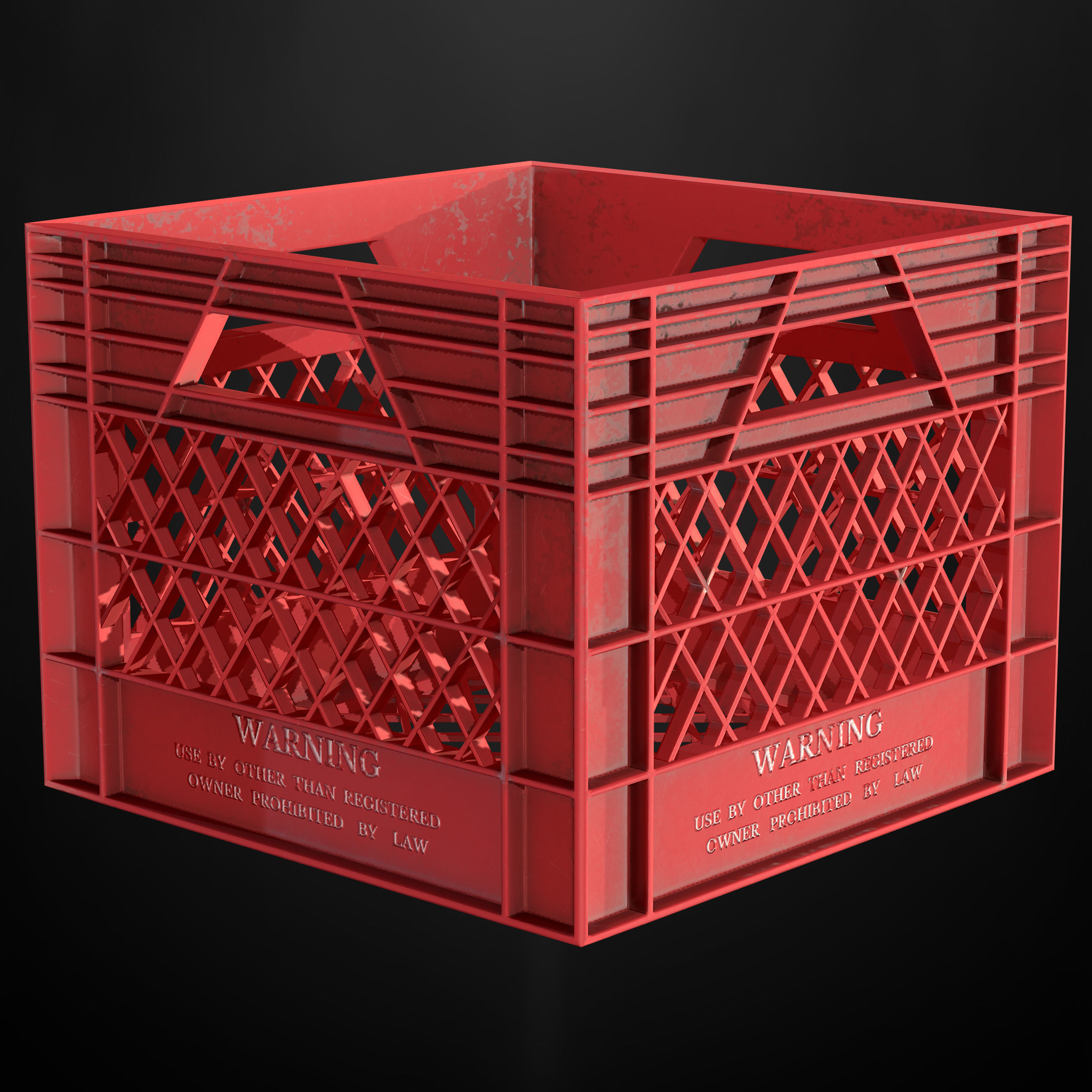 Crate plastic Low-poly 3D model_2