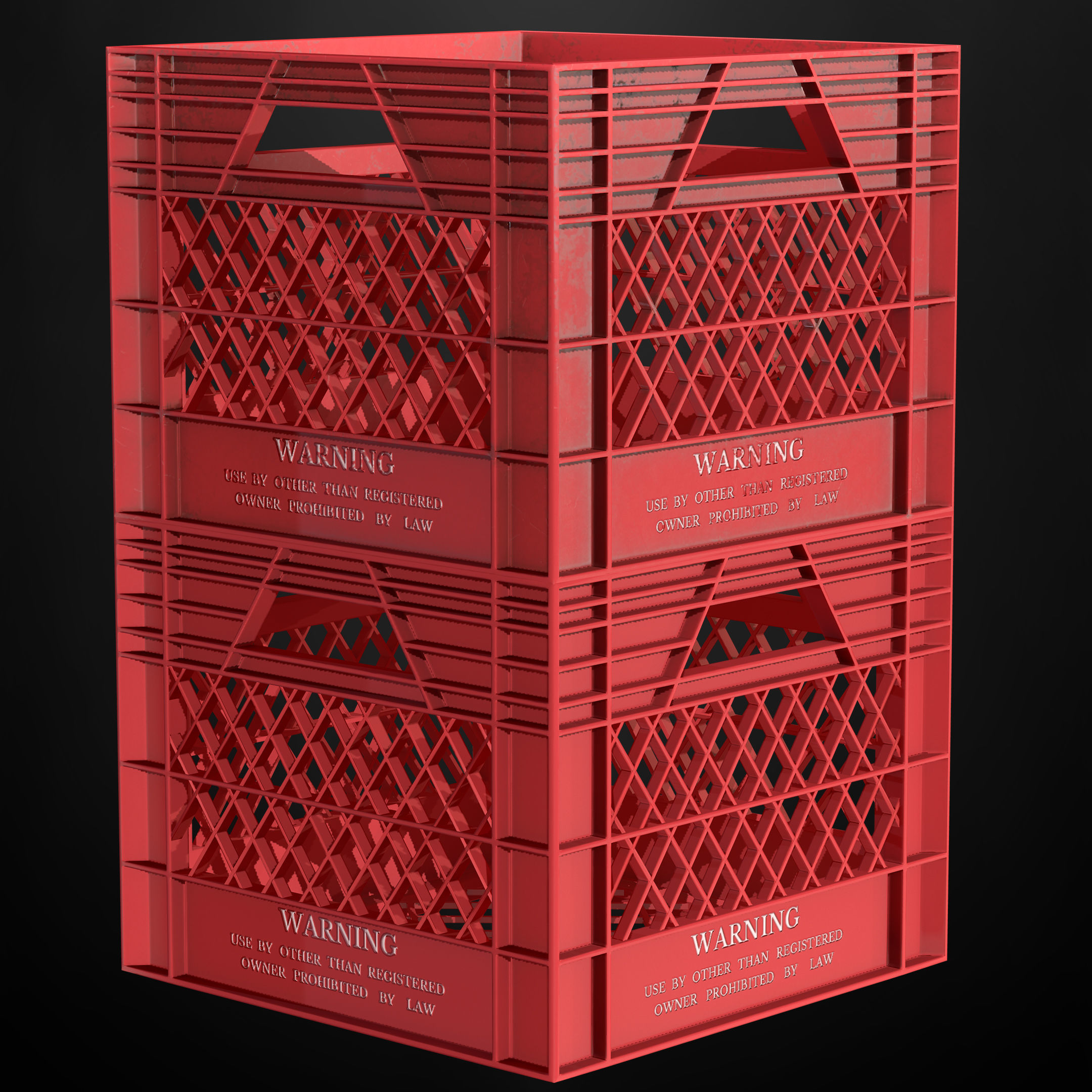 Crate plastic Low-poly 3D model_3