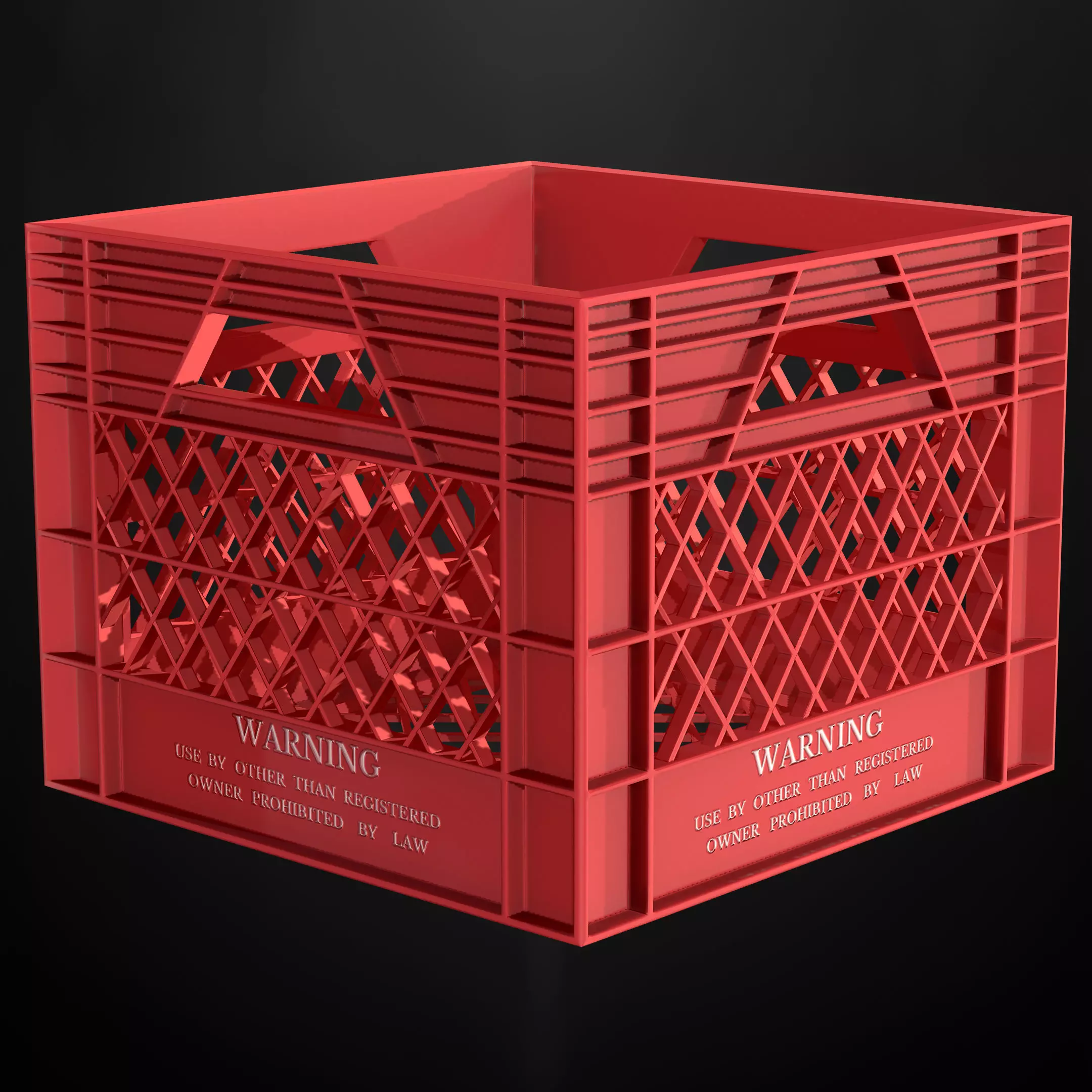 Crate plastic Low-poly 3D model_0