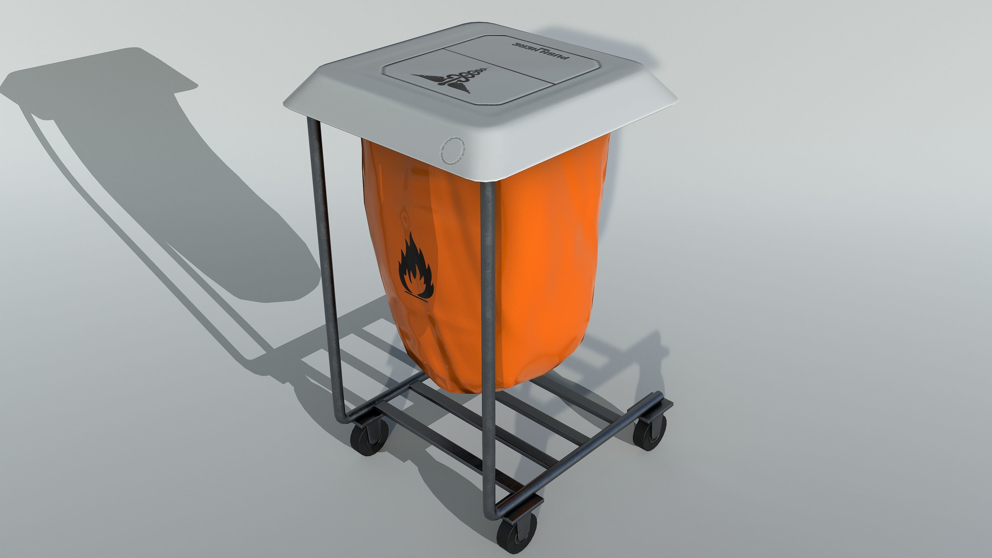 Stand Medical Waste Bin PBR Low-poly 3D model_3