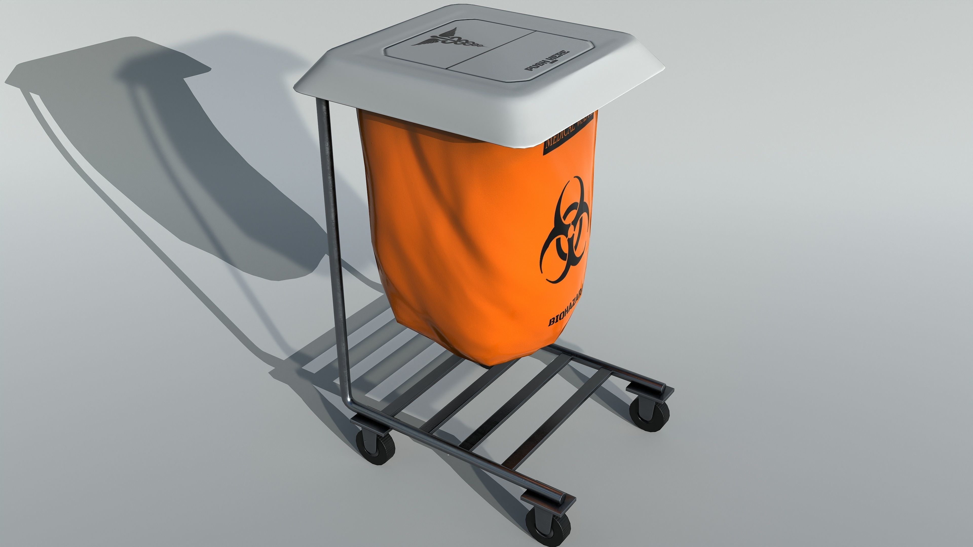 Stand Medical Waste Bin PBR Low-poly 3D model_2