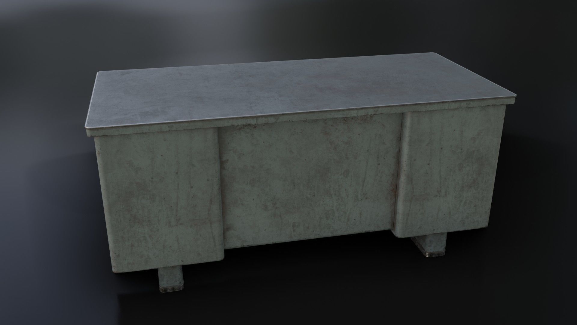 Old Dirty Metal Desk Low-poly 3D model_18