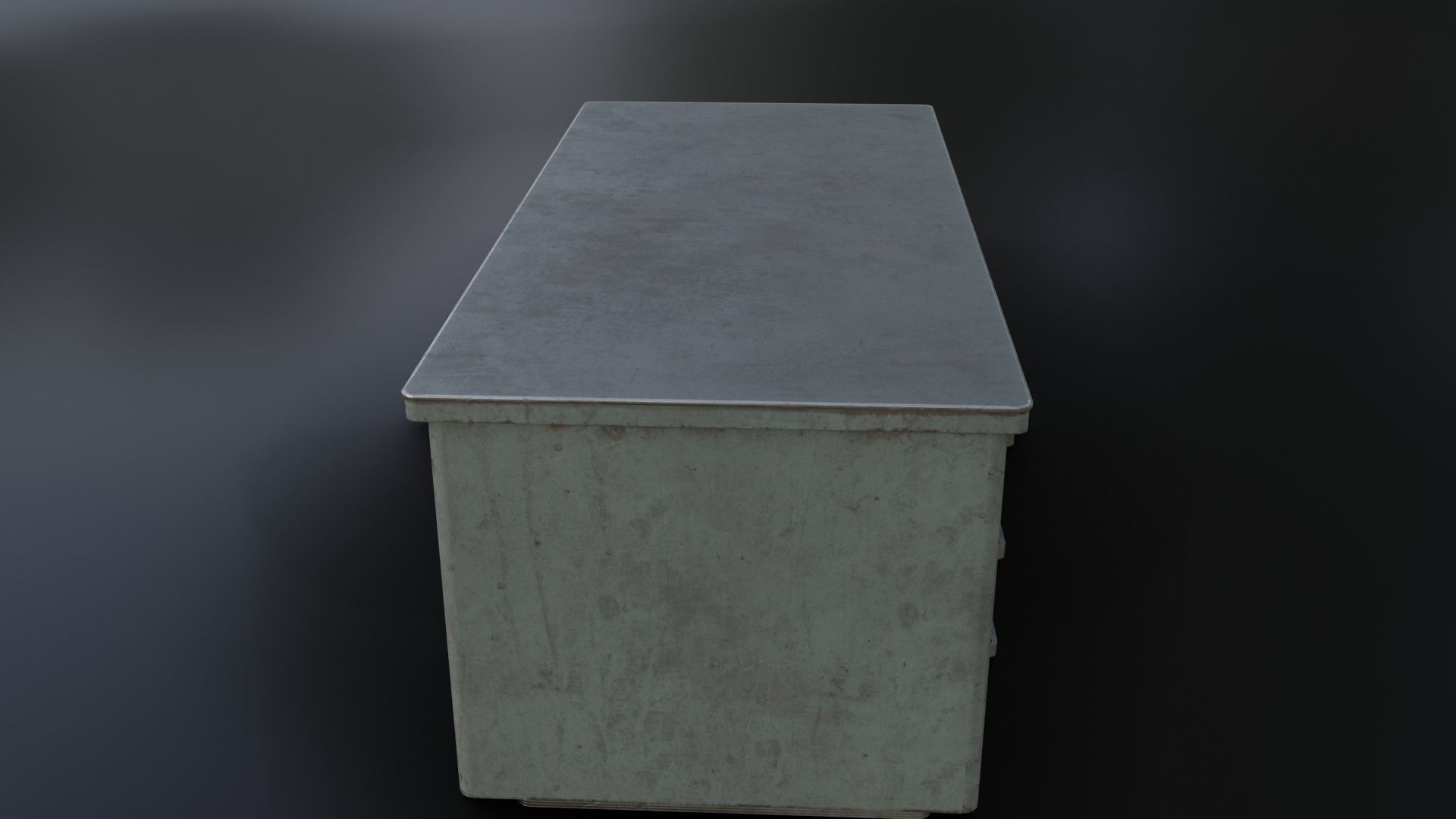Old Dirty Metal Desk Low-poly 3D model_28