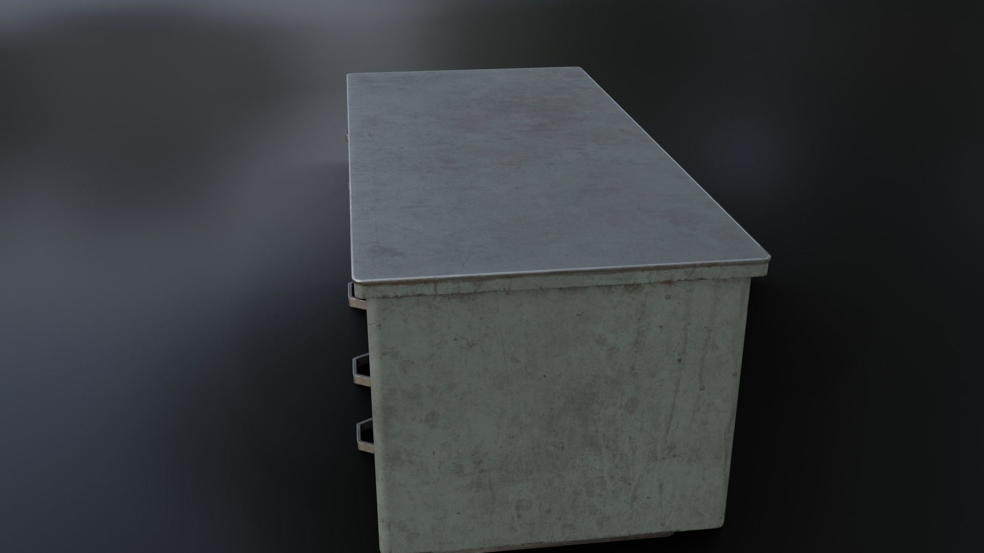 Old Dirty Metal Desk Low-poly 3D model_10