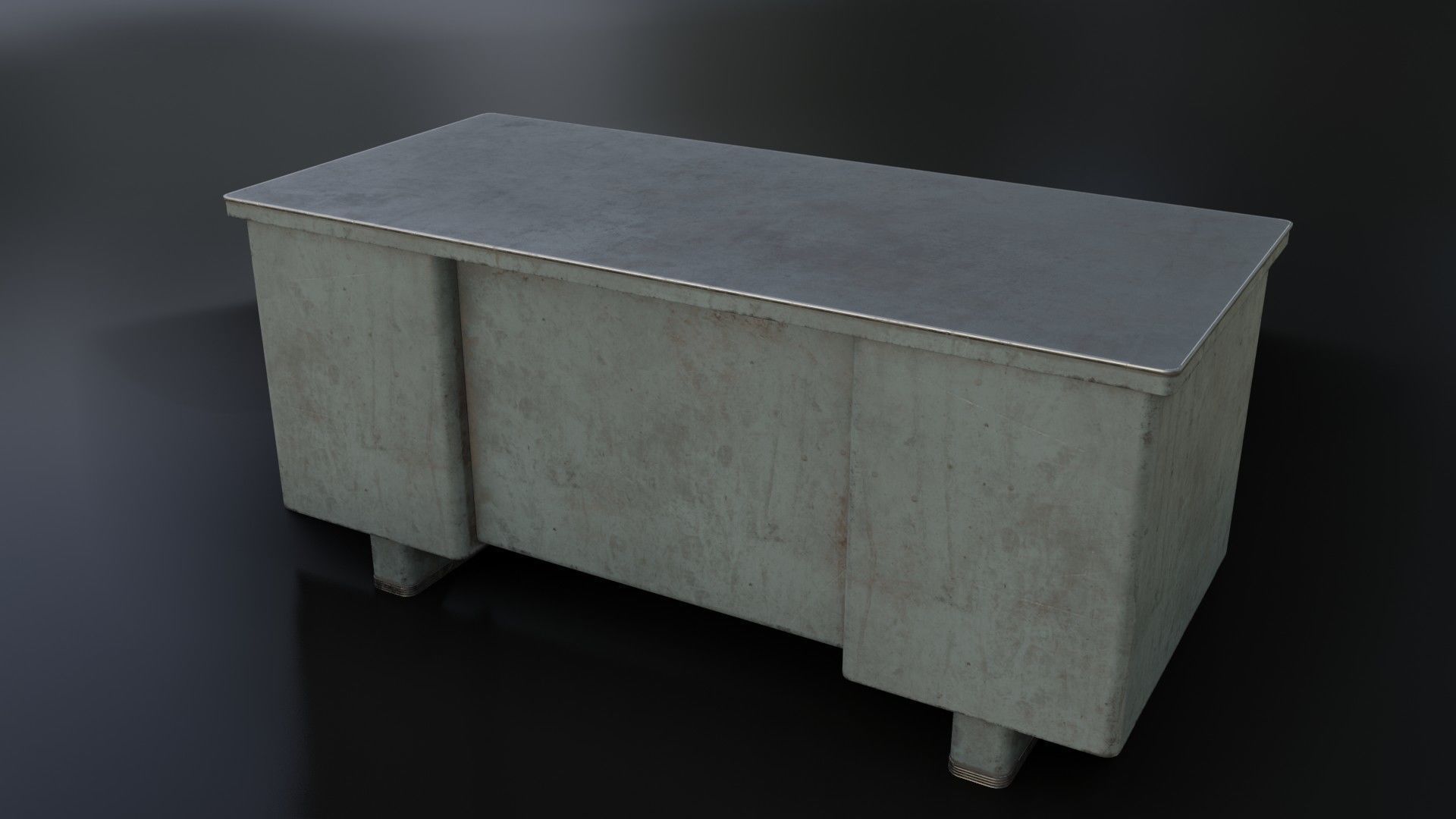 Old Dirty Metal Desk Low-poly 3D model_22