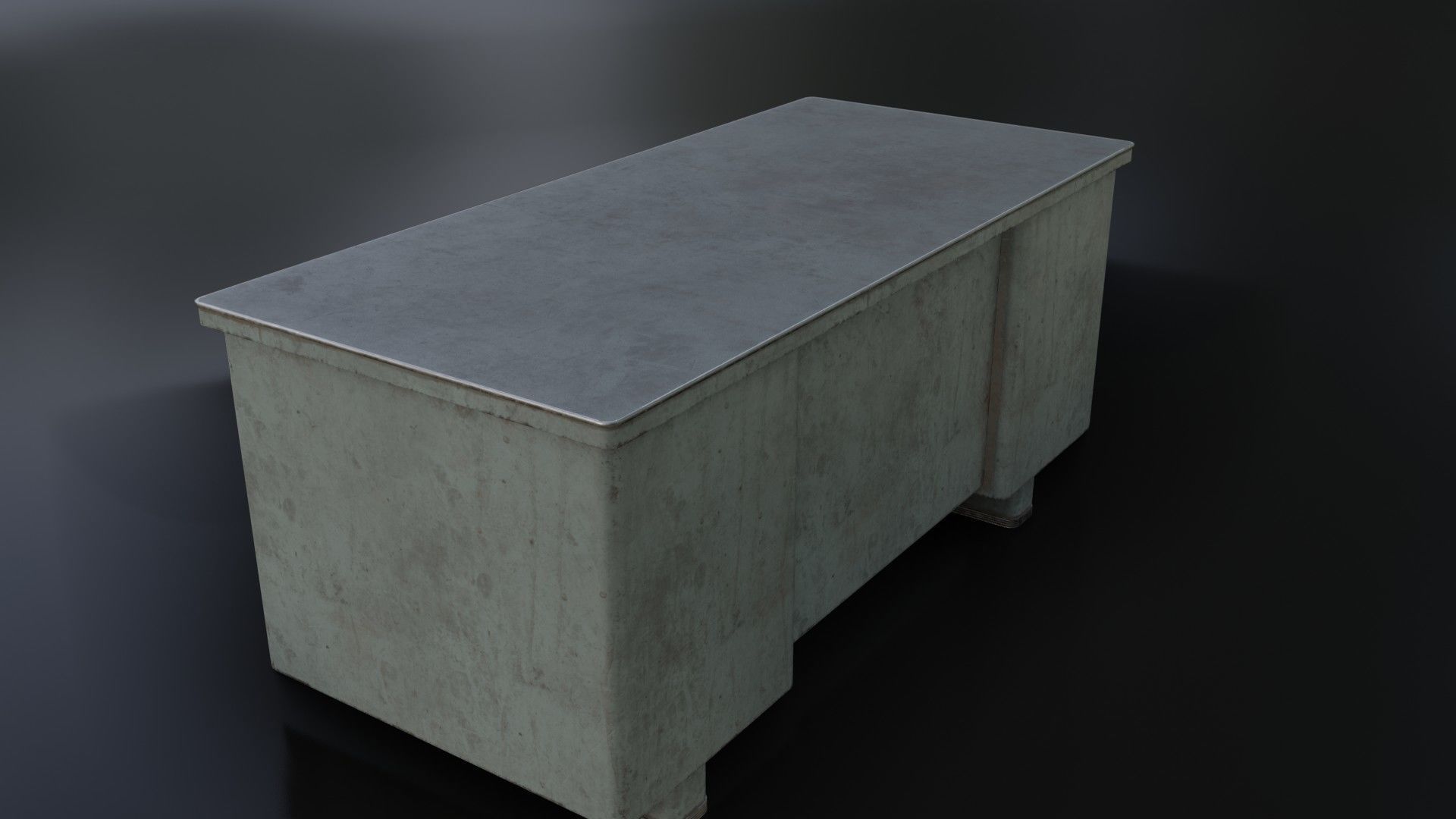 Old Dirty Metal Desk Low-poly 3D model_14