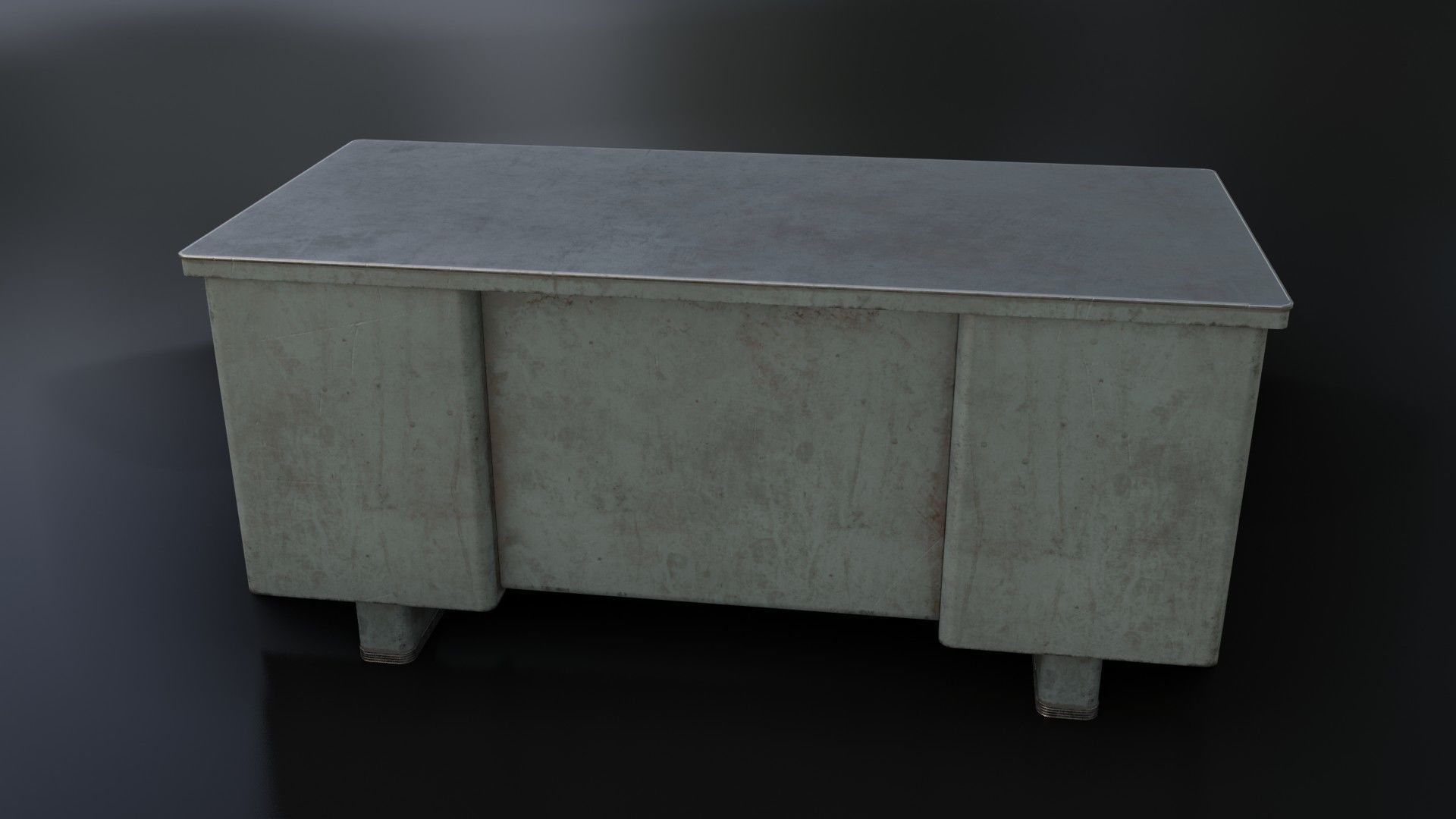 Old Dirty Metal Desk Low-poly 3D model_20