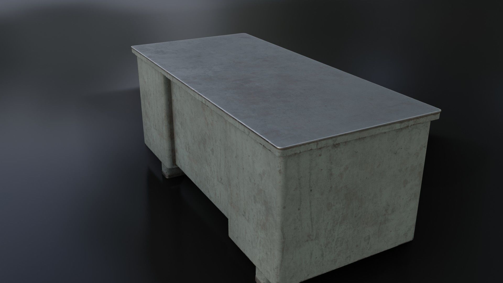 Old Dirty Metal Desk Low-poly 3D model_25