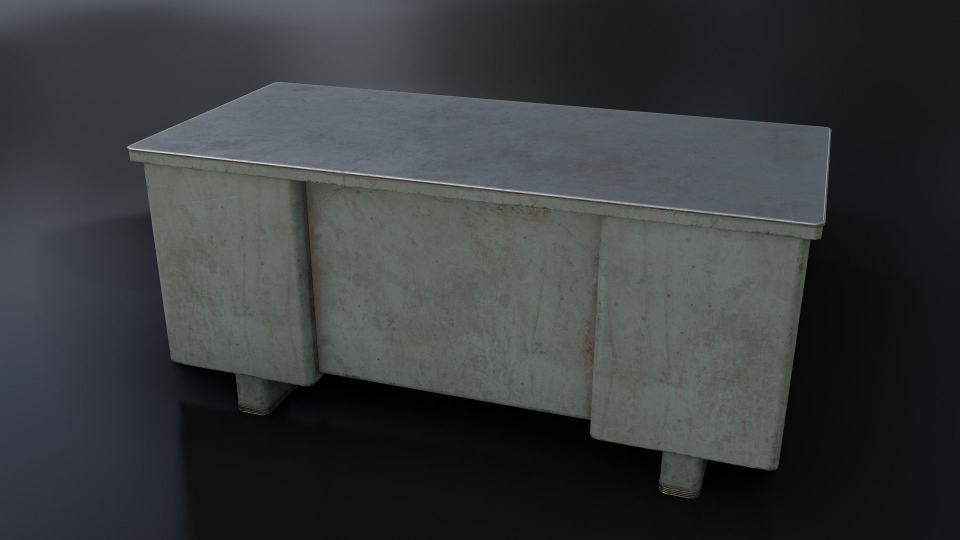 Old Dirty Metal Desk Low-poly 3D model_21