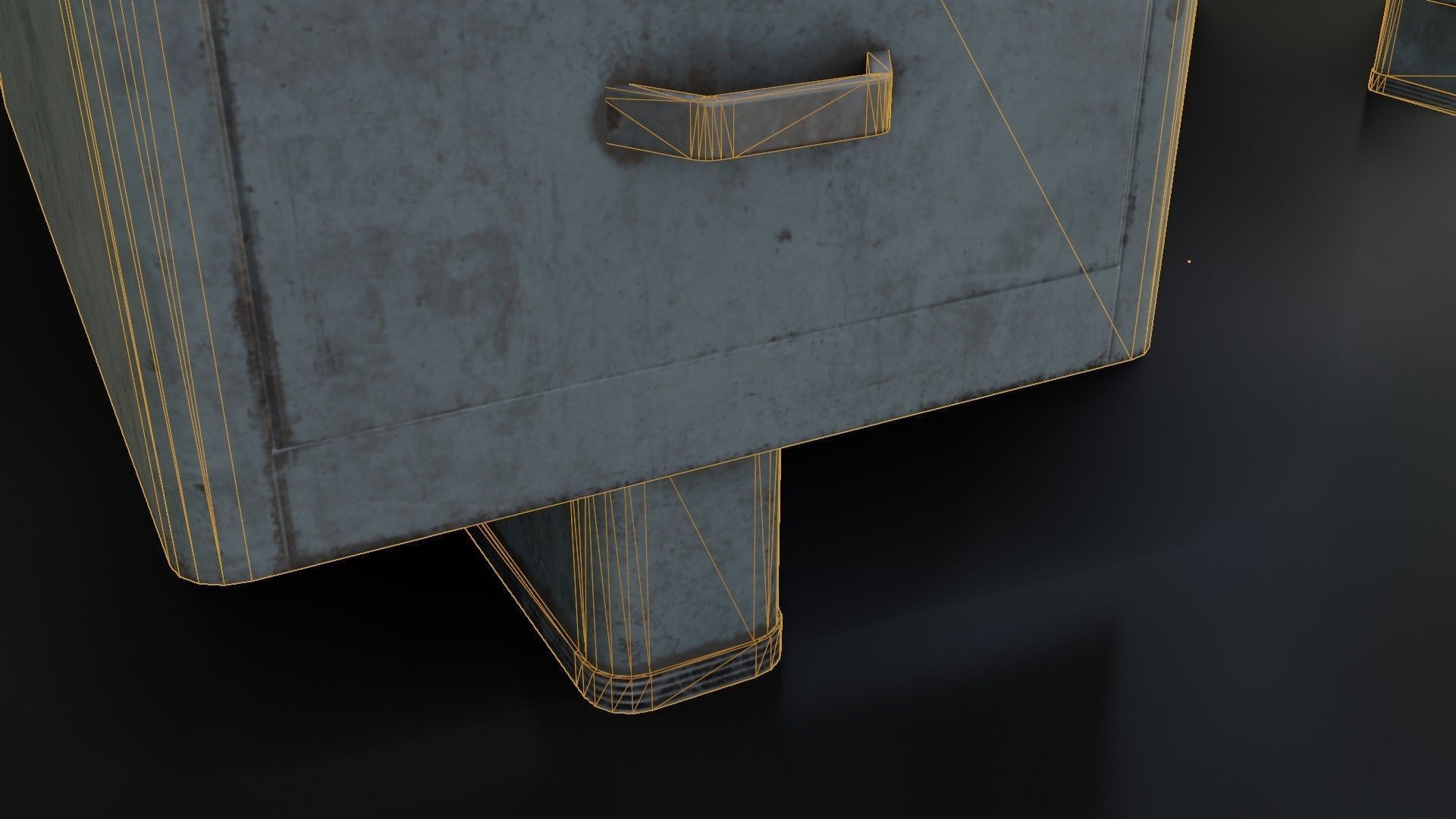 Old Dirty Metal Desk Low-poly 3D model_37