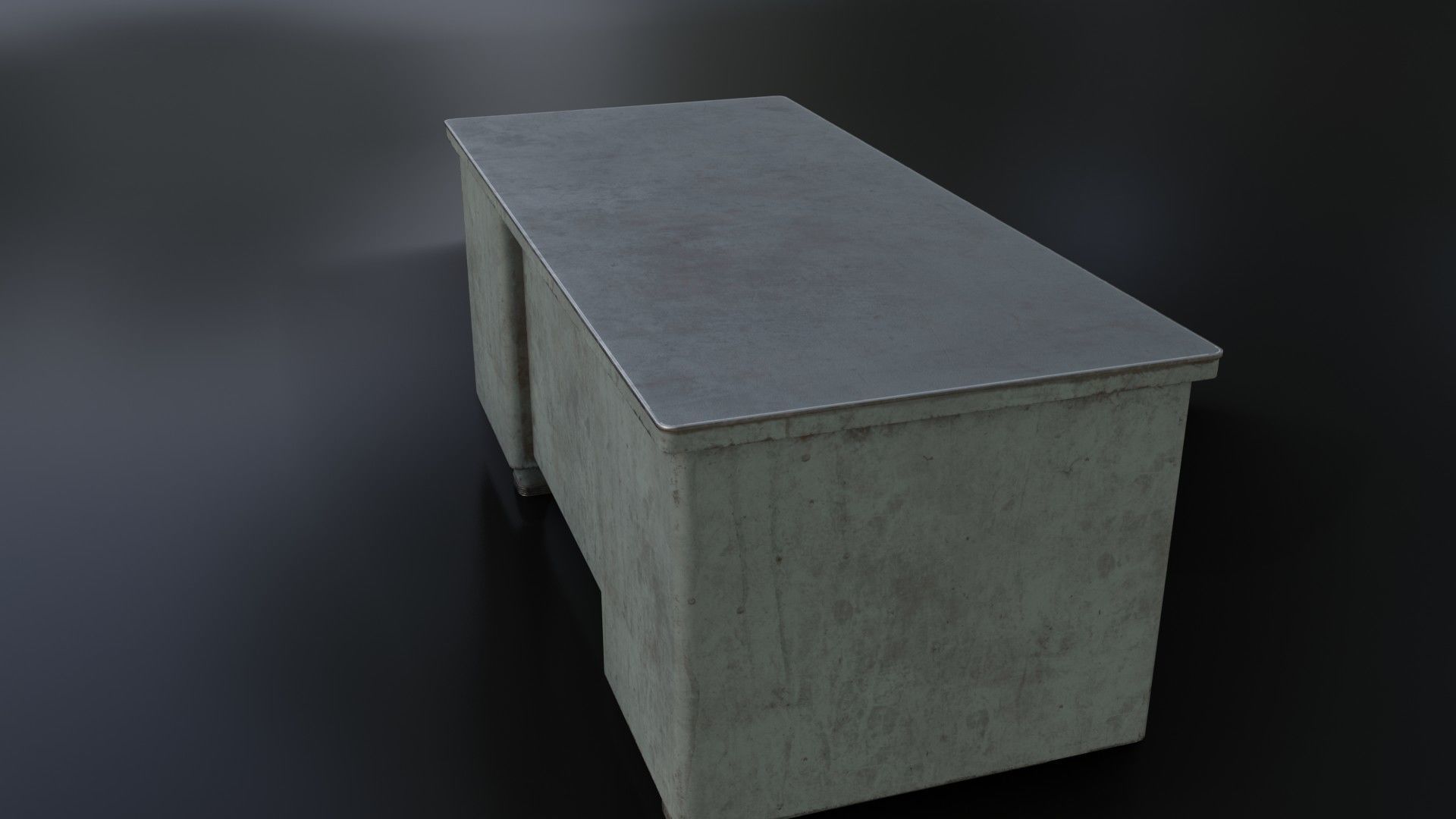 Old Dirty Metal Desk Low-poly 3D model_26