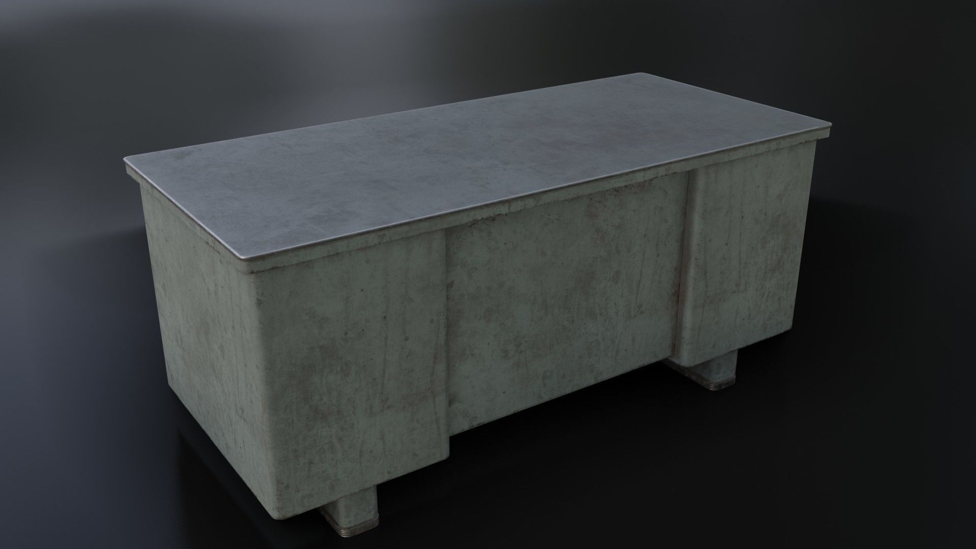 Old Dirty Metal Desk Low-poly 3D model_16