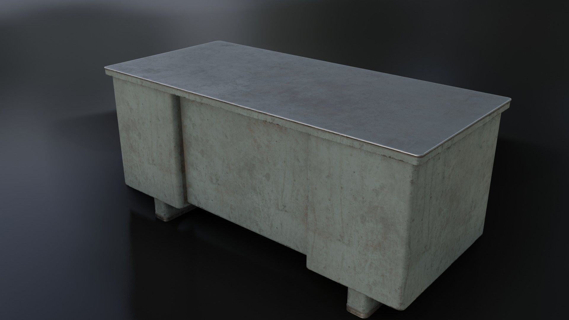 Old Dirty Metal Desk Low-poly 3D model_23