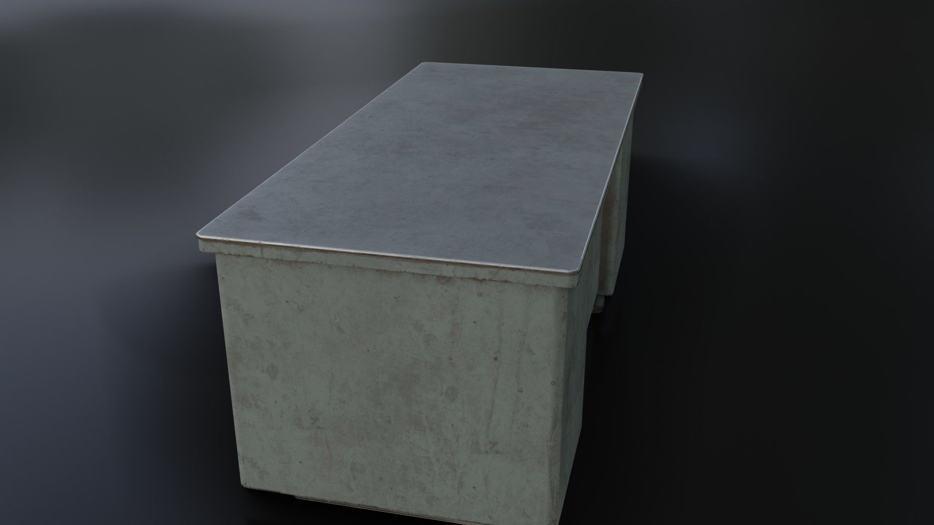 Old Dirty Metal Desk Low-poly 3D model_12