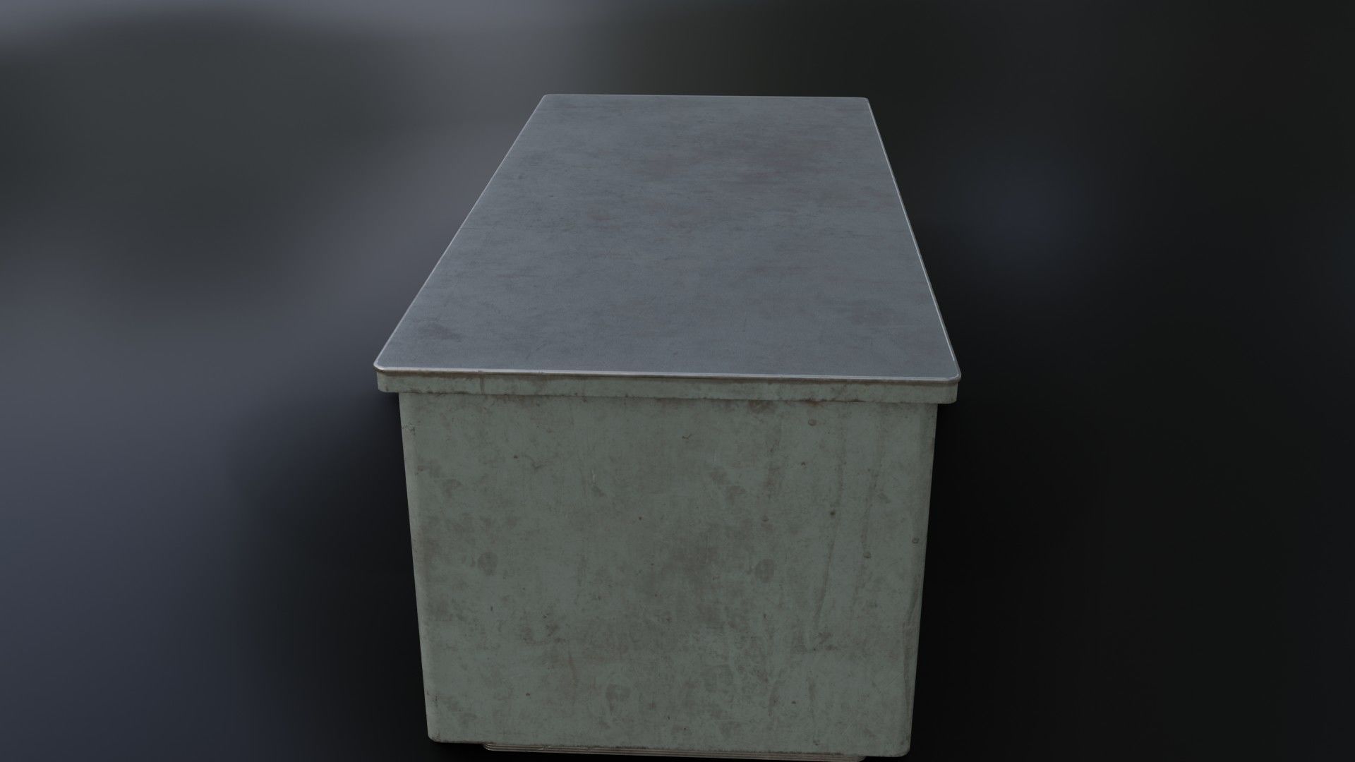 Old Dirty Metal Desk Low-poly 3D model_11