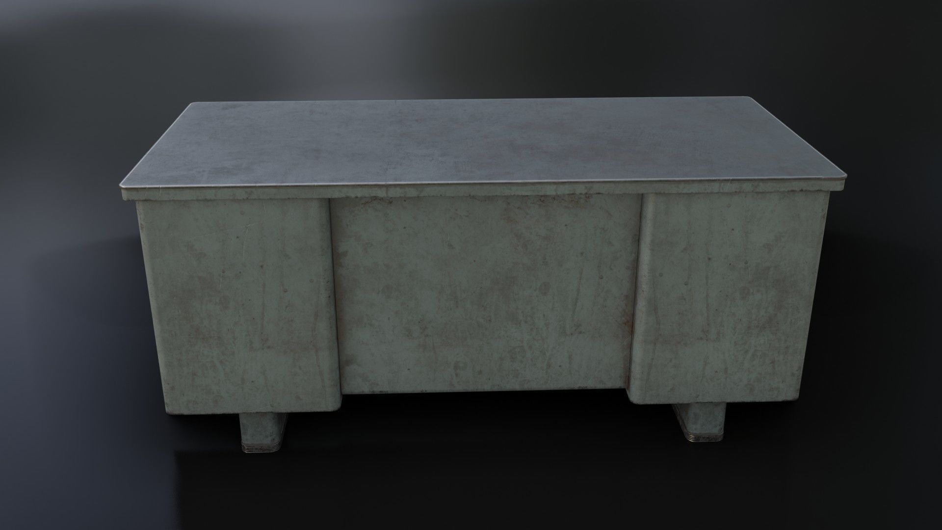 Old Dirty Metal Desk Low-poly 3D model_19