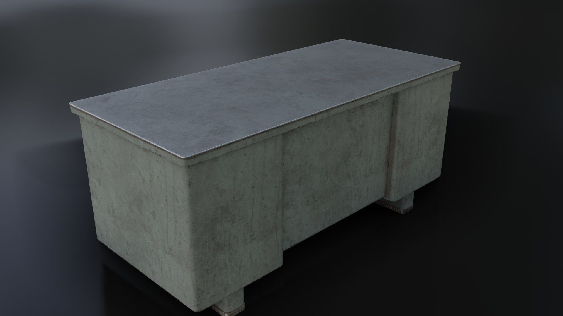 Old Dirty Metal Desk Low-poly 3D model_15