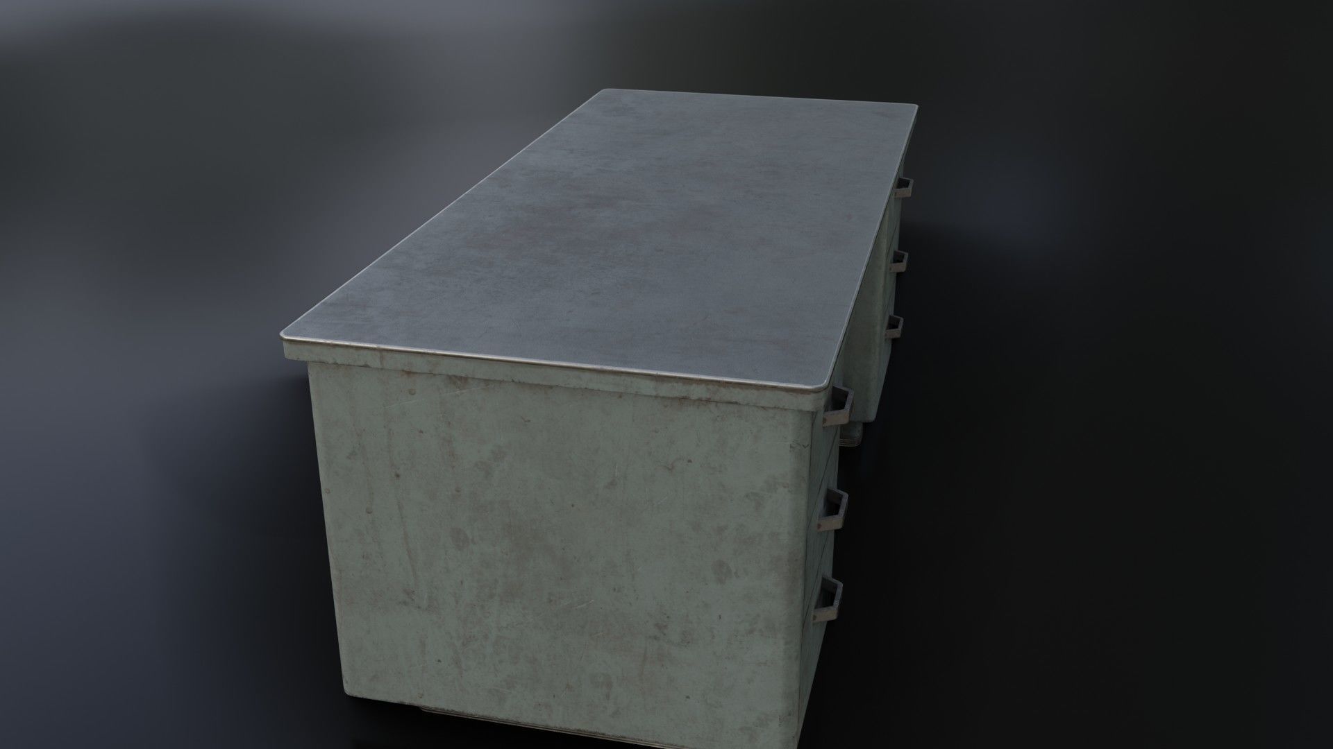Old Dirty Metal Desk Low-poly 3D model_29
