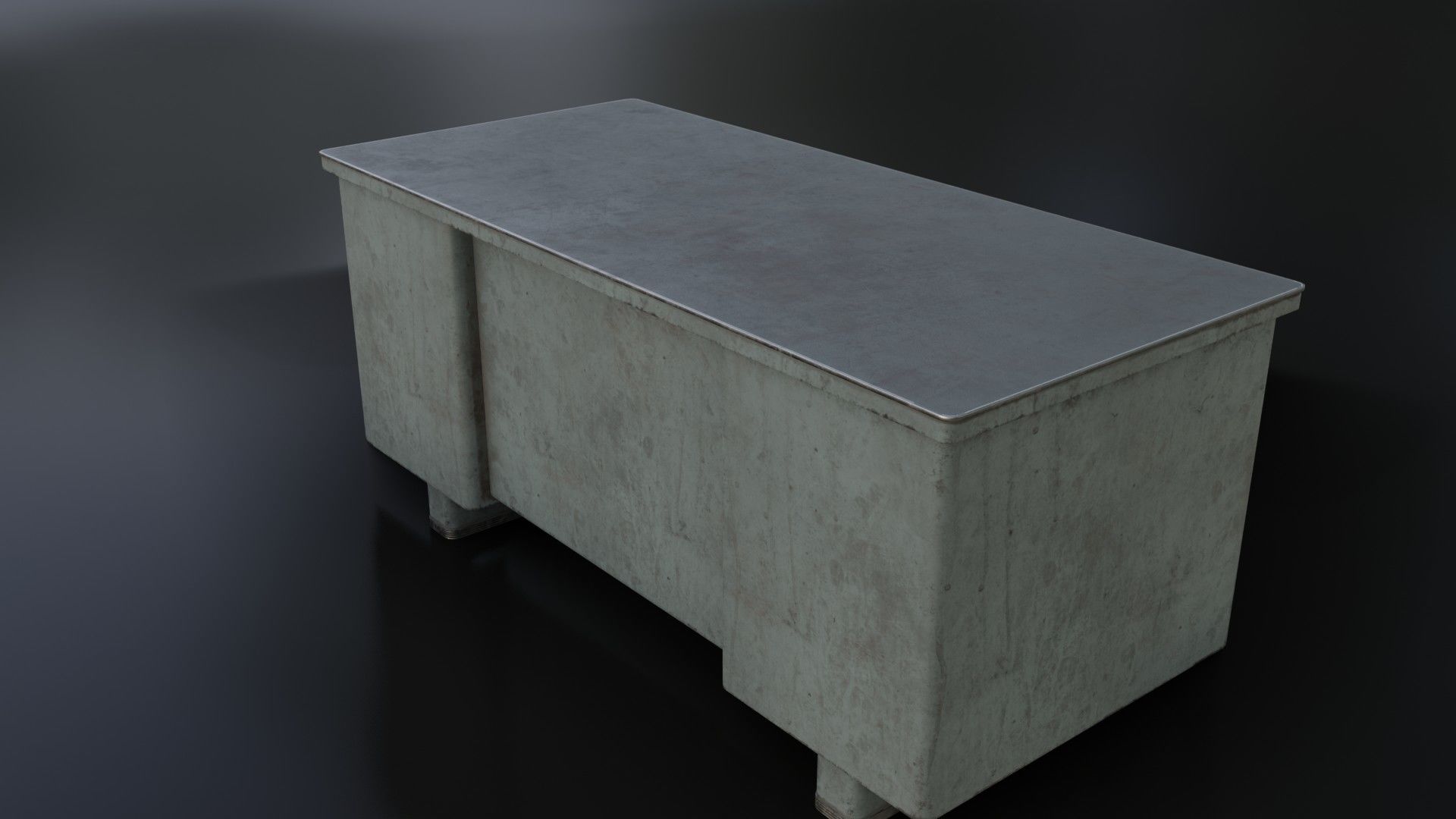 Old Dirty Metal Desk Low-poly 3D model_24