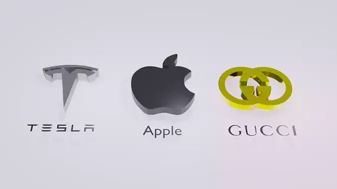 logo Tesla Apple Gucci