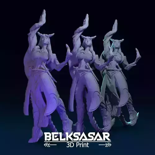 Girl Tiefling Sorcerer 3 Variants