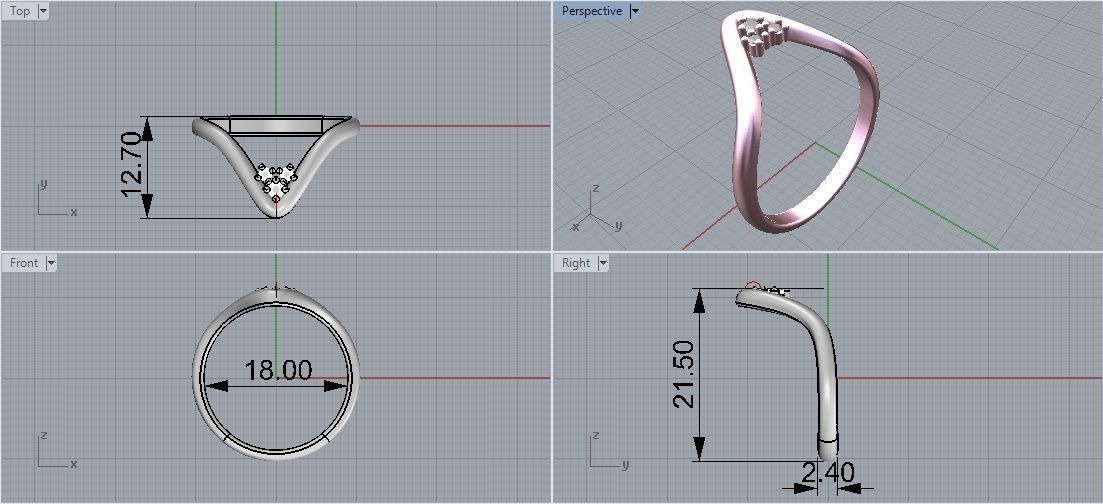 Ring light metal wave movement 3D print model_1