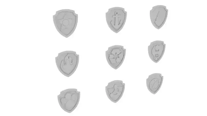 Paw Patrol Fan Emblem Set - 3D Printable for Kids 3D print model
