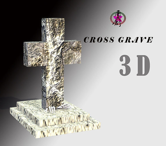 Cross Grave Low-poly 3D model