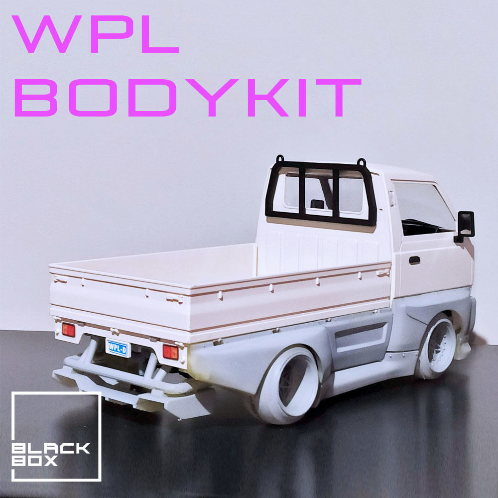WPL D12 Widebody kit Complete and WING 3D print model_1