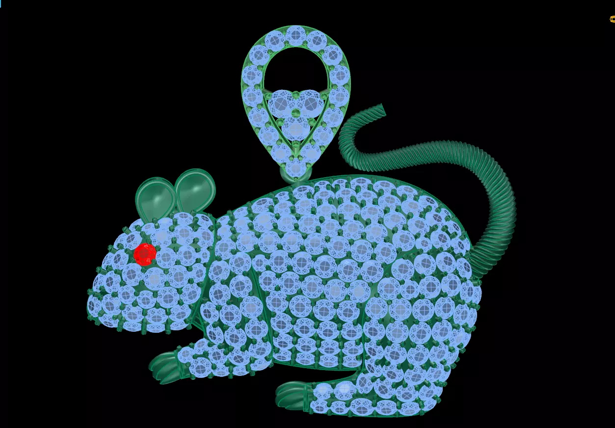 rat pendant  3D print model_0