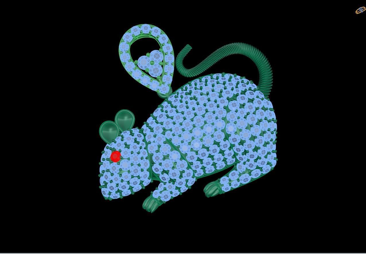 rat pendant  3D print model_1