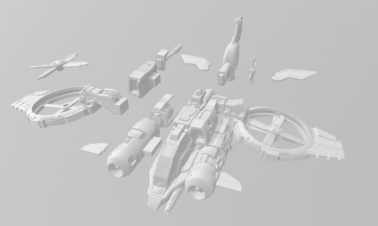 StarCraft II  Terran Banshee fighter 3D print model_7