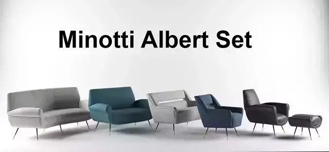 Albert Sofa and Armchair Full Set - Minotti 3D model 