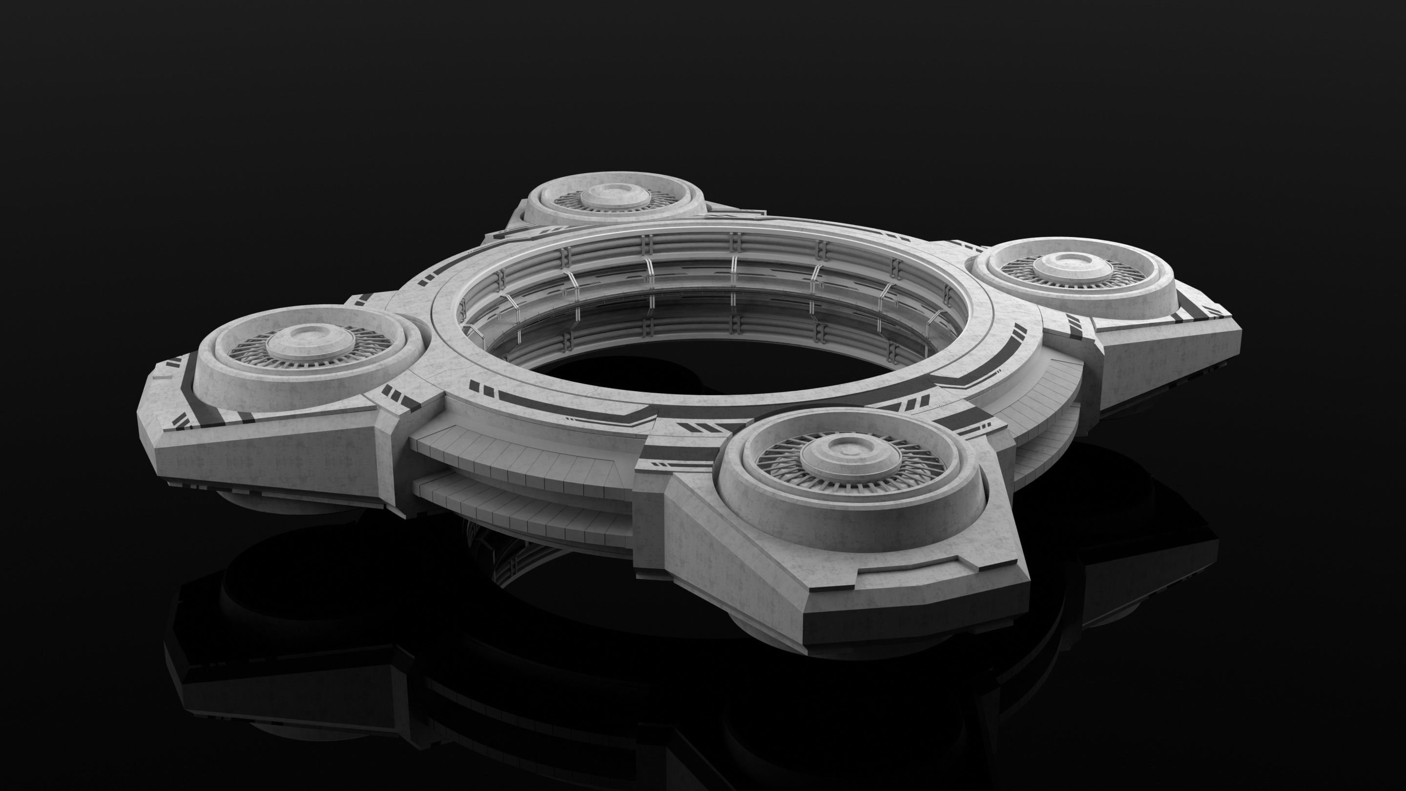Spaceship futuristic spinner Free 3D model_1