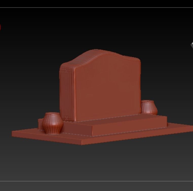Grave-02 statue Low-poly 3D model_6
