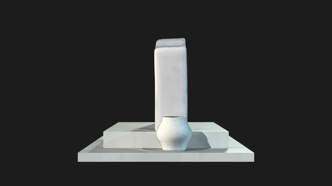 Grave-02 statue Low-poly 3D model_4