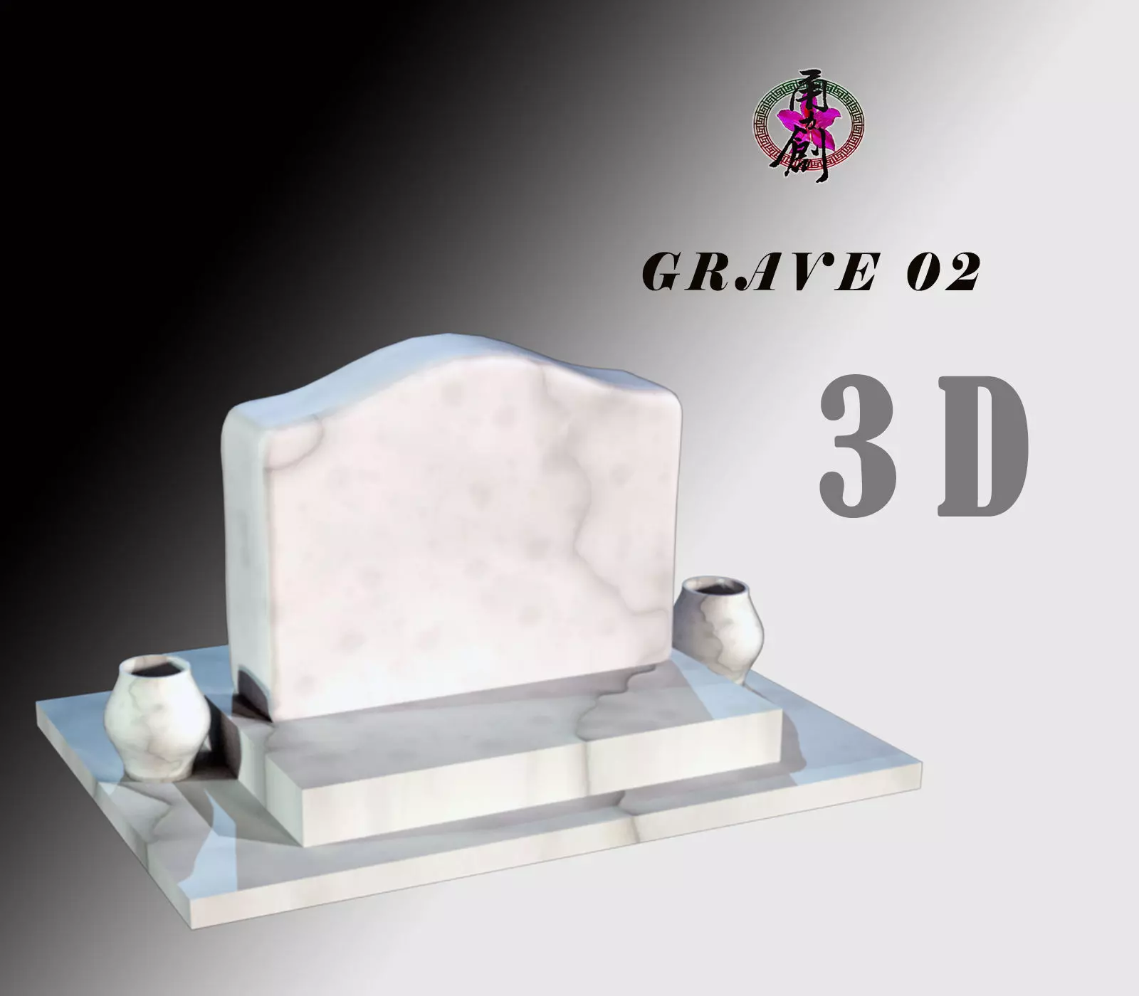 Grave-02 statue Low-poly 3D model_0