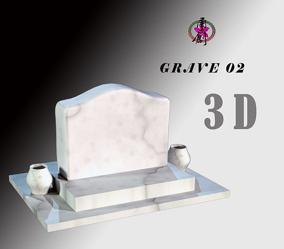 Grave-02 statue Low-poly 3D model