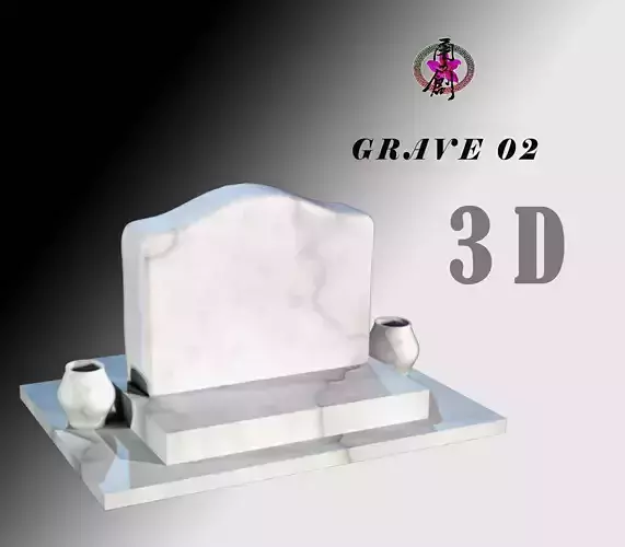 Grave-02 statue Low-poly 3D model