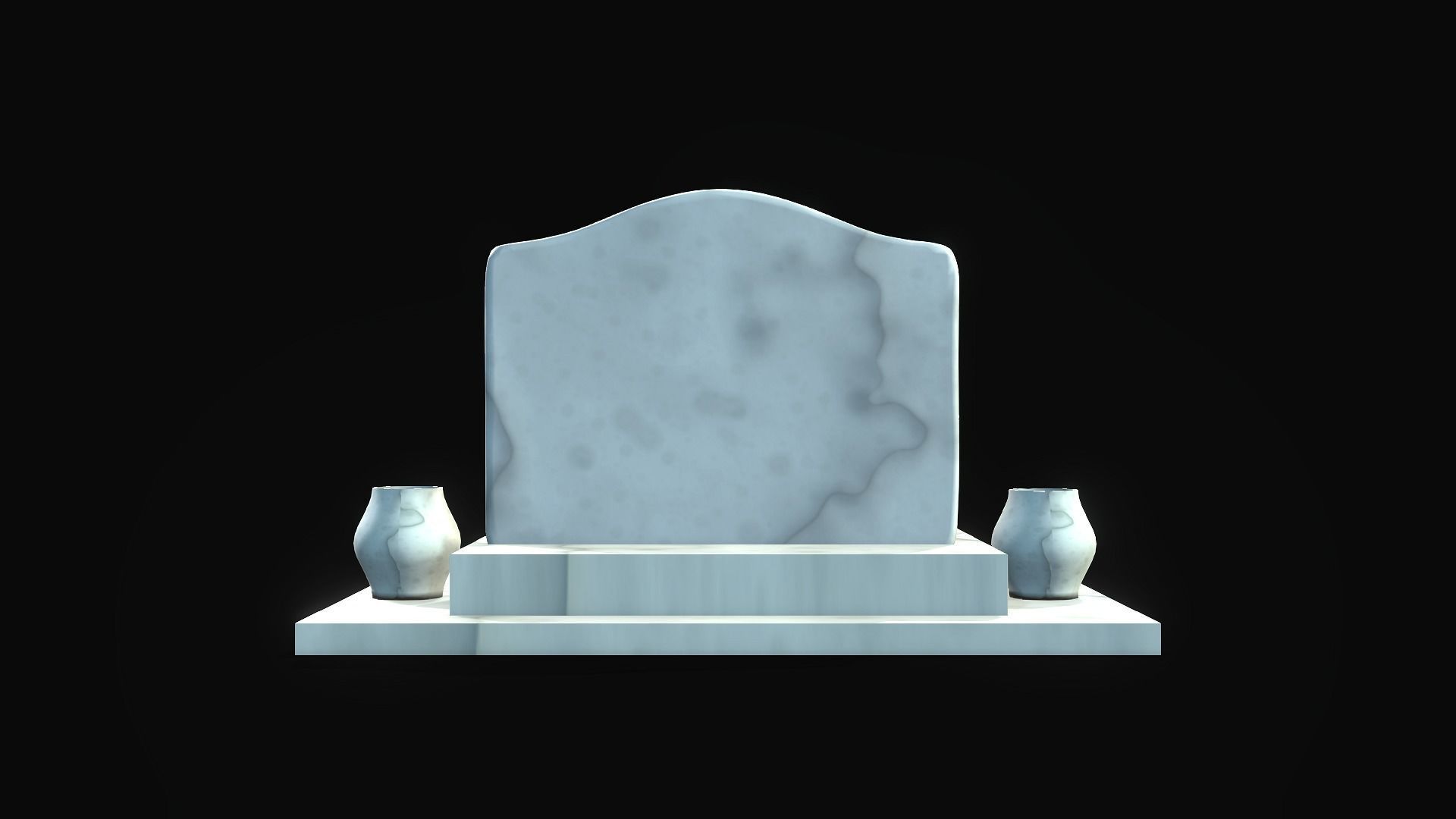 Grave-02 statue Low-poly 3D model_5
