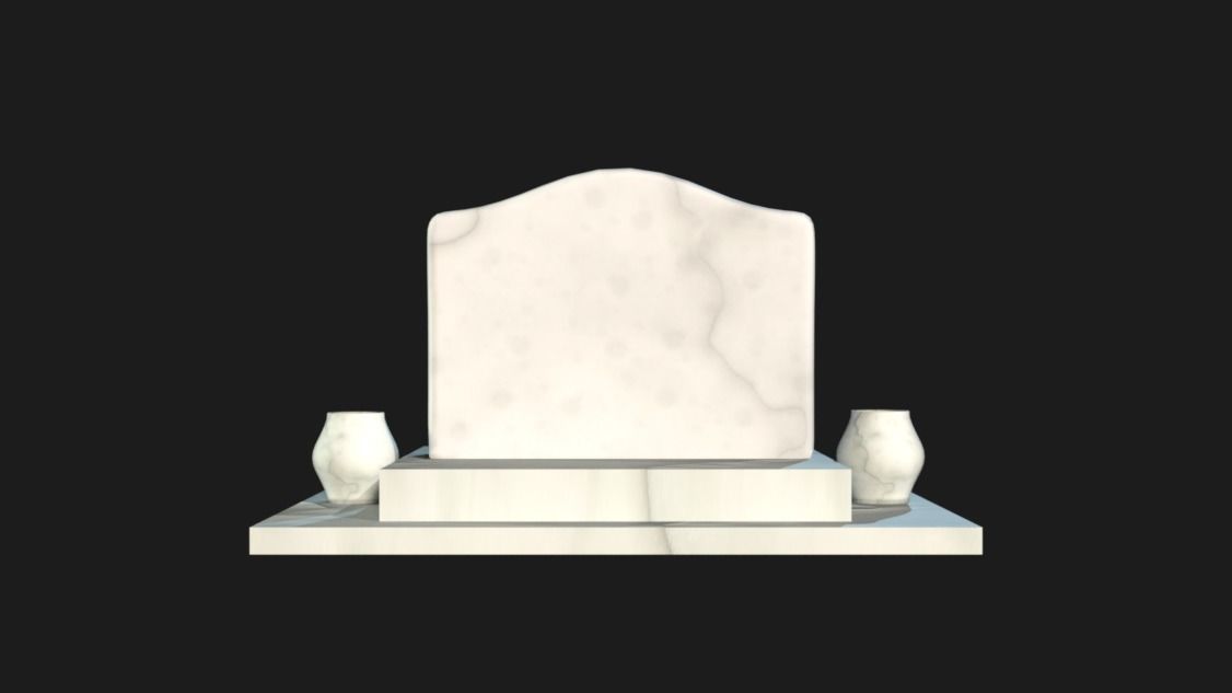 Grave-02 statue Low-poly 3D model_2