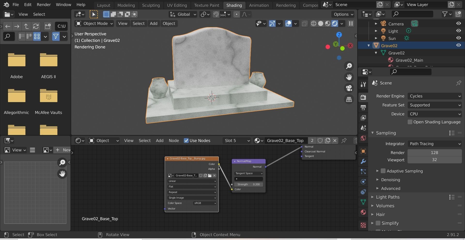 Grave-02 statue Low-poly 3D model_1