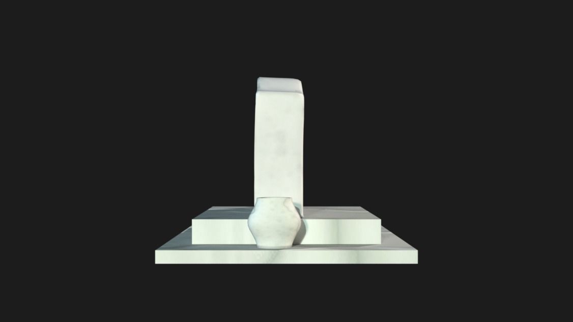Grave-02 statue Low-poly 3D model_3