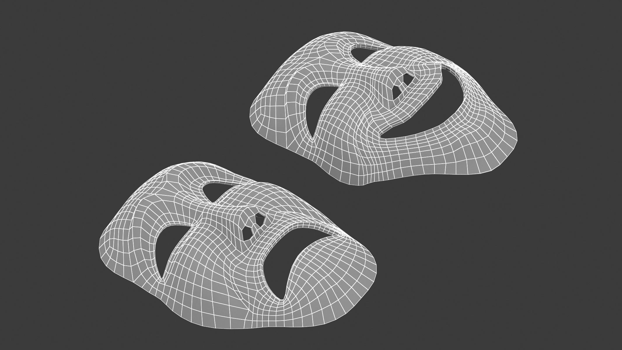 Theater Mask Low-poly 3D model_9