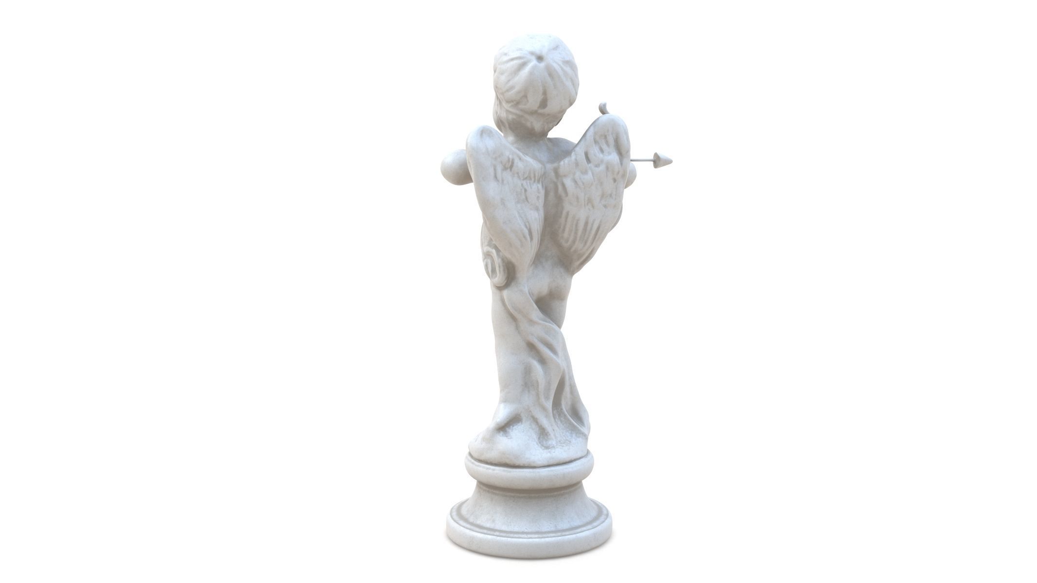 Cupid Statue Low-poly 3D model_3