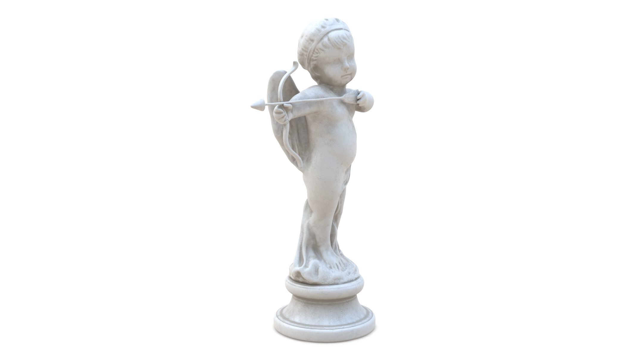 Cupid Statue Low-poly 3D model_1