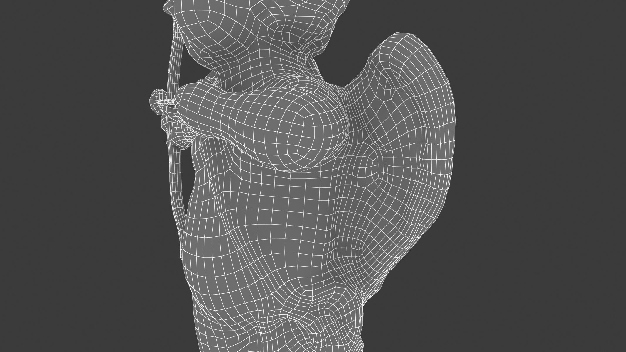 Cupid Statue Low-poly 3D model_19