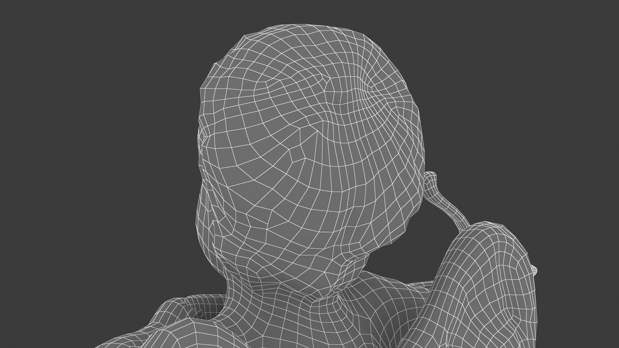 Cupid Statue Low-poly 3D model_18